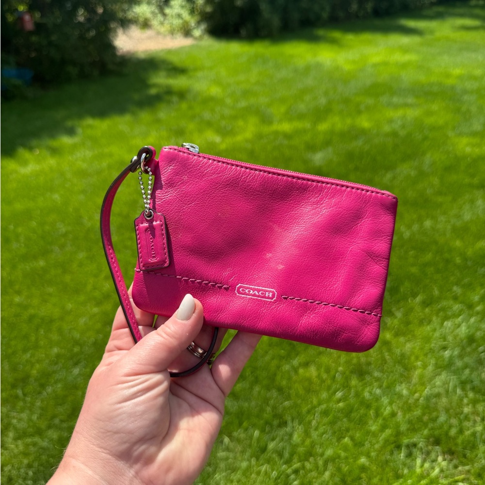 Coach Pink Clutch Wristlet Leather